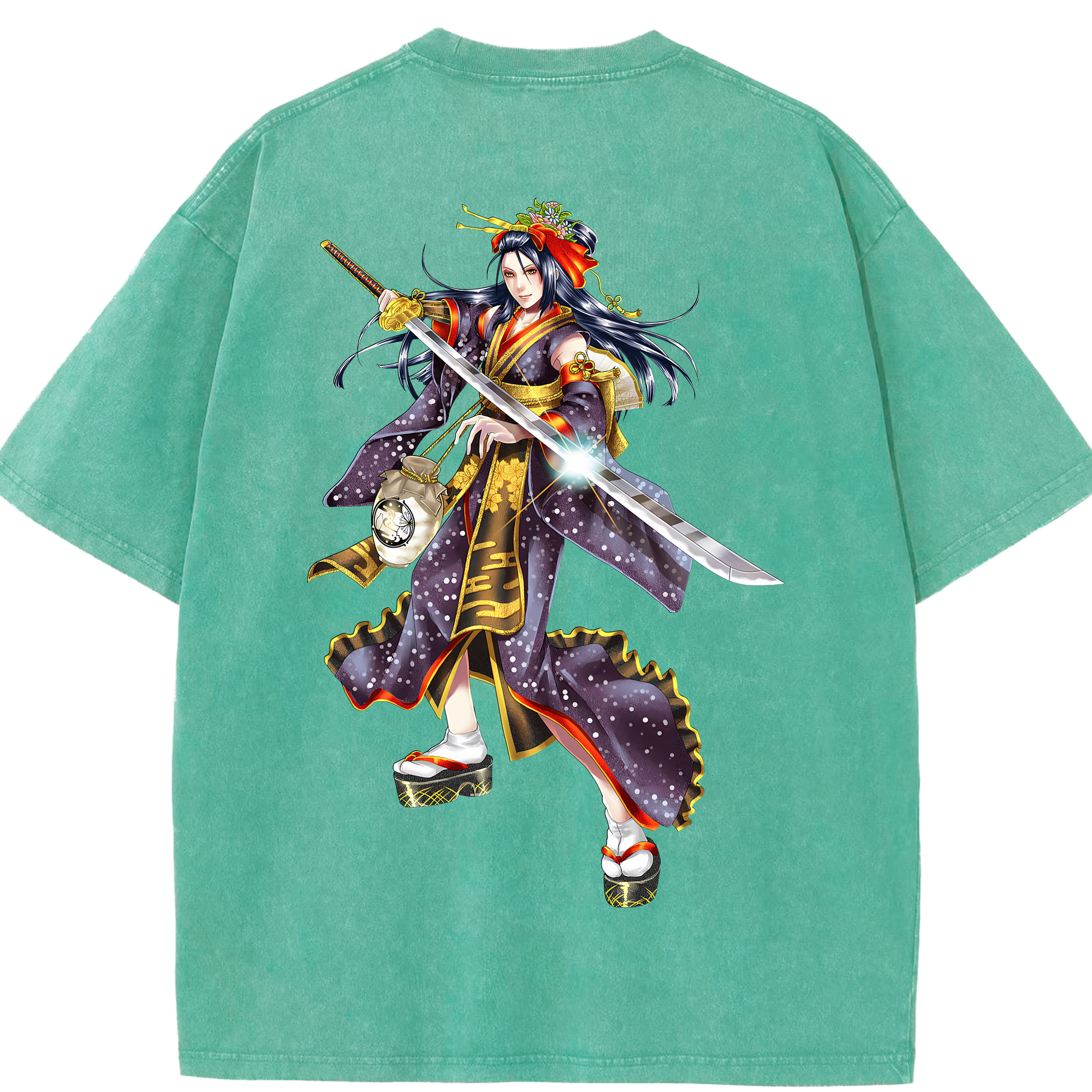 （画像用） 刀剣乱舞 Touken Ranbu 綿100% ヴィンテージ風 半袖Tシャツ（背面プリント）